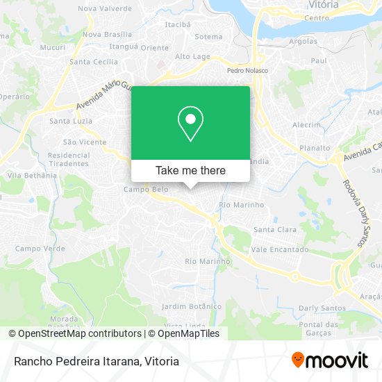 Rancho Pedreira Itarana map