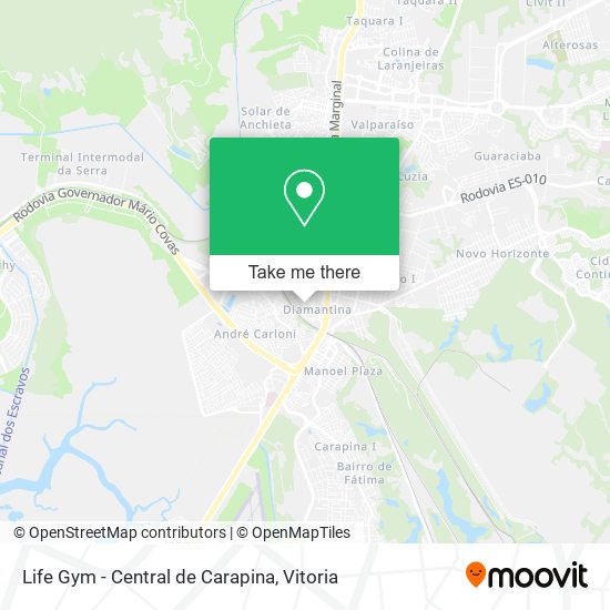 Mapa Life Gym - Central de Carapina