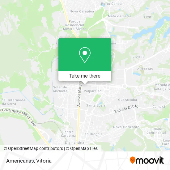 Americanas map