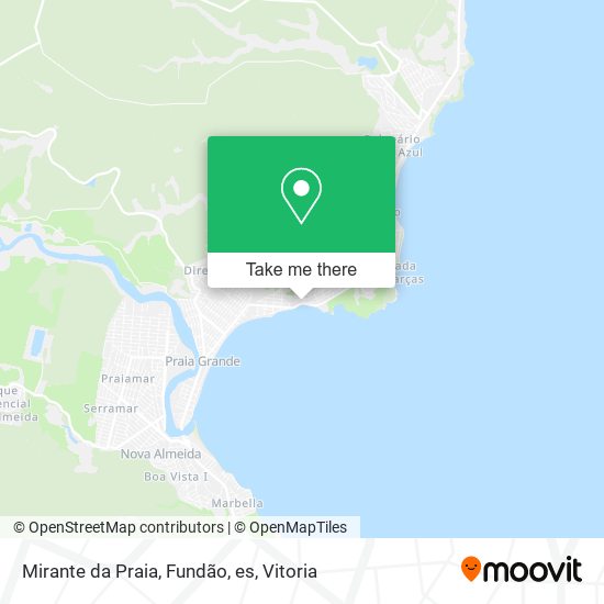 Mapa Mirante da Praia, Fundão, es