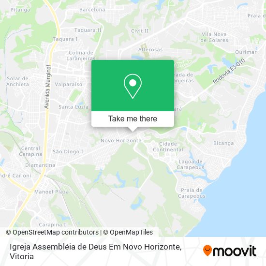 Mapa Igreja Assembléia de Deus Em Novo Horizonte