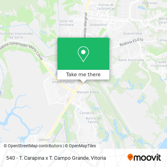 Mapa 540 - T. Carapina x T. Campo Grande