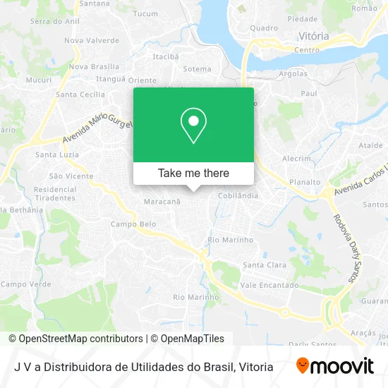 J V a Distribuidora de Utilidades do Brasil map