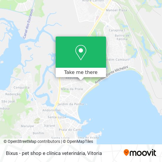 Mapa Bixus - pet shop e clínica veterinária