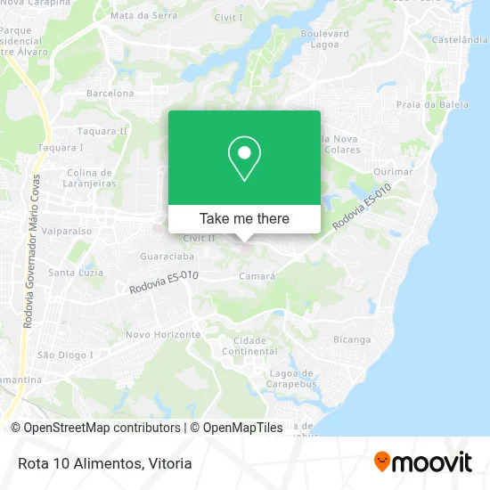 Rota 10 Alimentos map