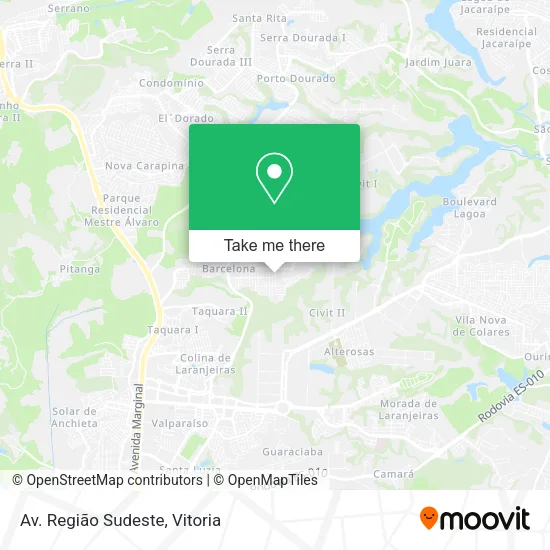 Av. Região Sudeste map