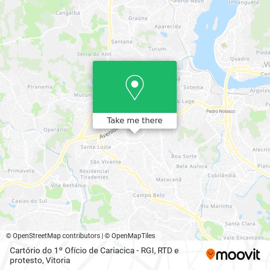 Cartório do 1º Ofício de Cariacica - RGI, RTD e protesto map