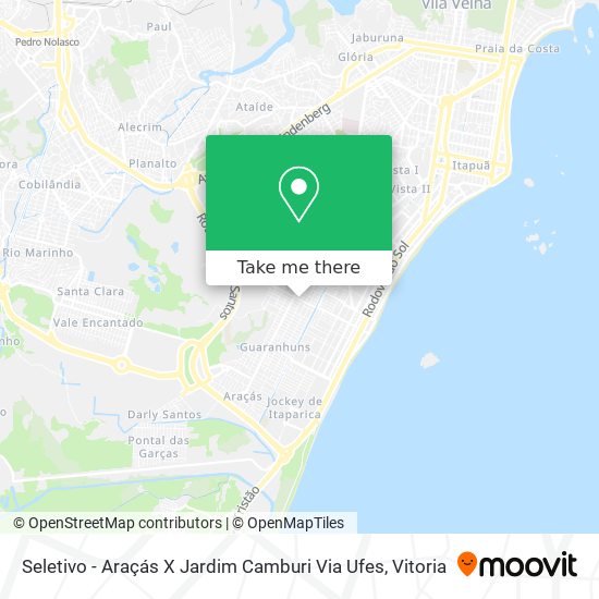 Seletivo - Araçás X Jardim Camburi Via Ufes map