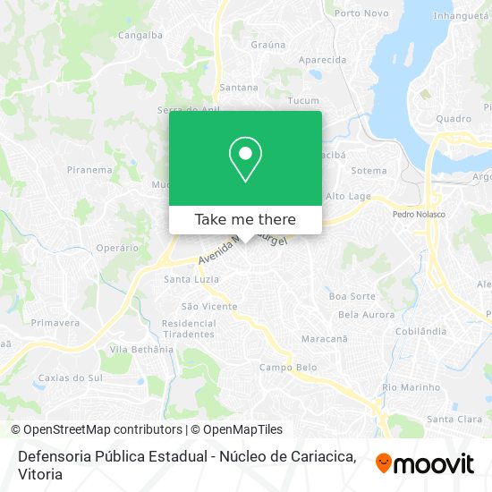 Defensoria Pública Estadual - Núcleo de Cariacica map