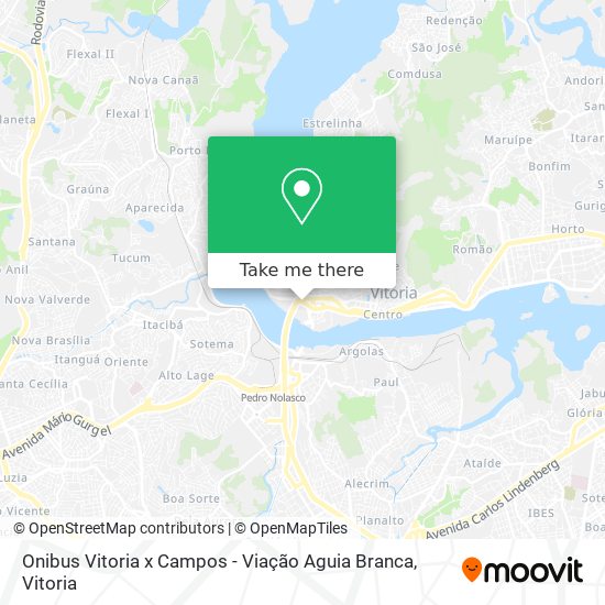 Onibus Vitoria x Campos - Viação Aguia Branca map