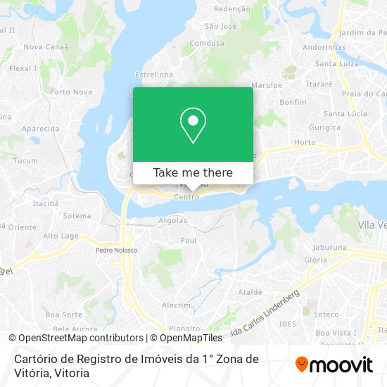 Cartório de Registro de Imóveis da 1° Zona de Vitória map