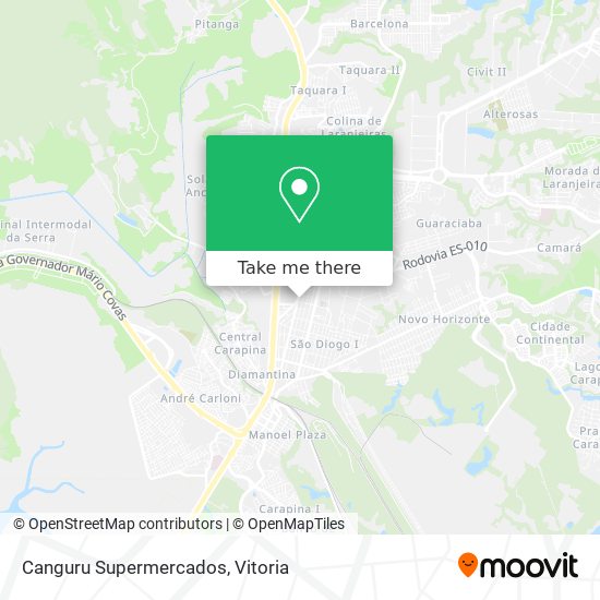 Canguru Supermercados map