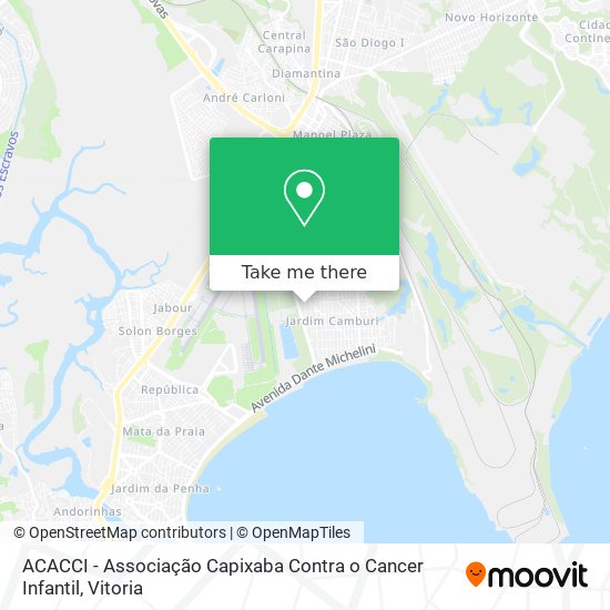 Mapa ACACCI - Associação Capixaba Contra o Cancer Infantil