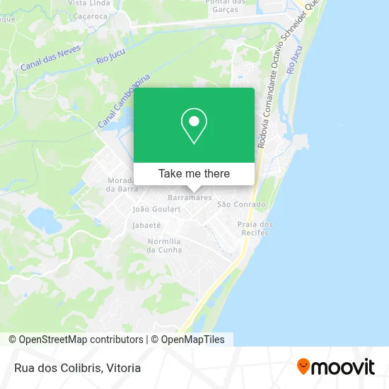 Rua dos Colibris map