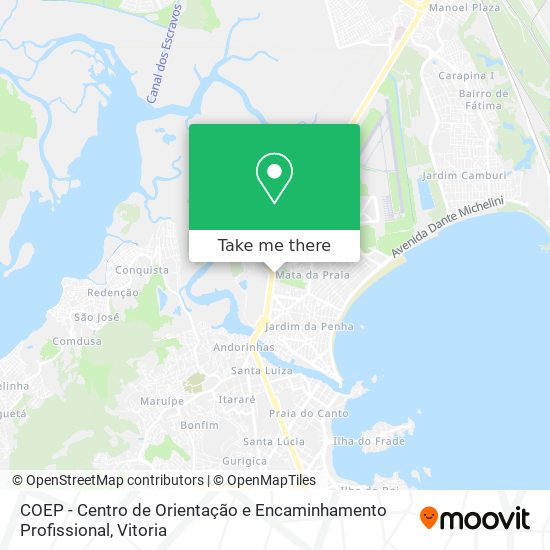 Mapa COEP - Centro de Orientação e Encaminhamento Profissional