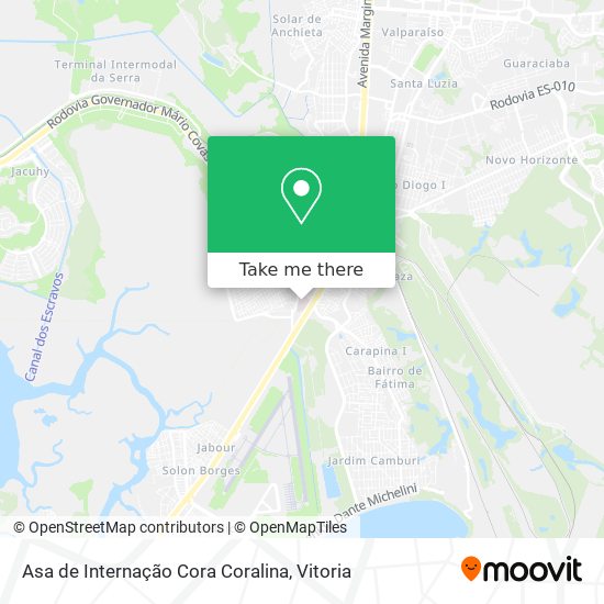 Asa de Internação Cora Coralina map