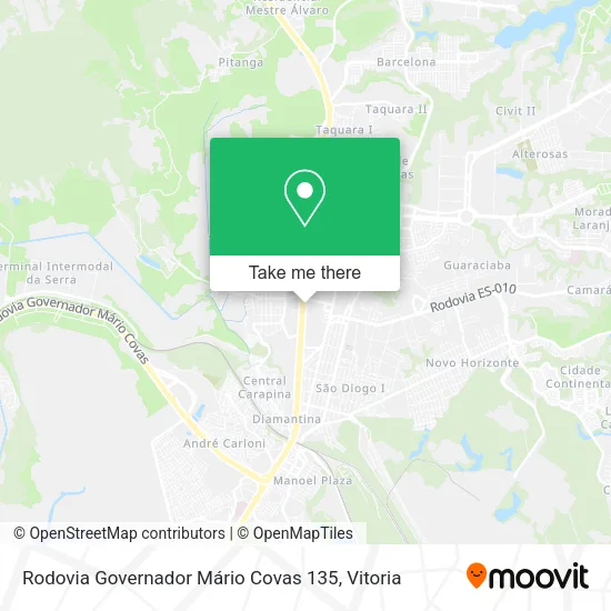 Rodovia Governador Mário Covas 135 map