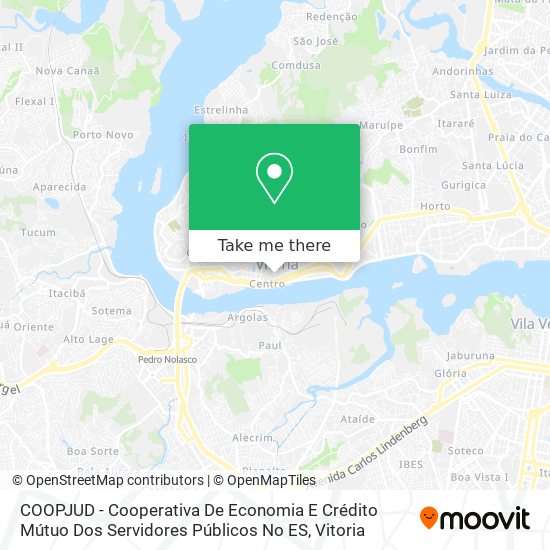 Mapa COOPJUD - Cooperativa De Economia E Crédito Mútuo Dos Servidores Públicos No ES