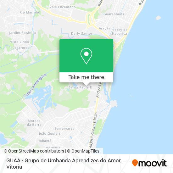 Mapa GUAA - Grupo de Umbanda Aprendizes do Amor