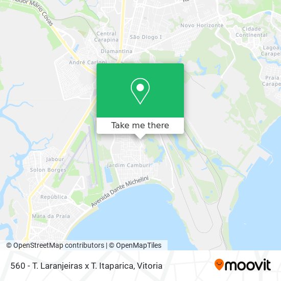 560 - T. Laranjeiras x T. Itaparica map