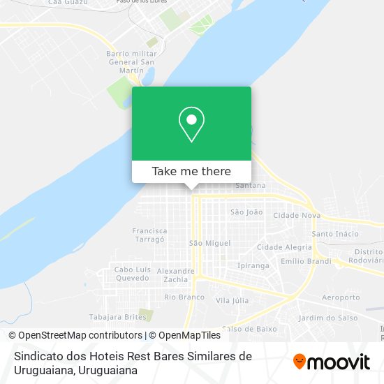 Mapa Sindicato dos Hoteis Rest Bares Similares de Uruguaiana