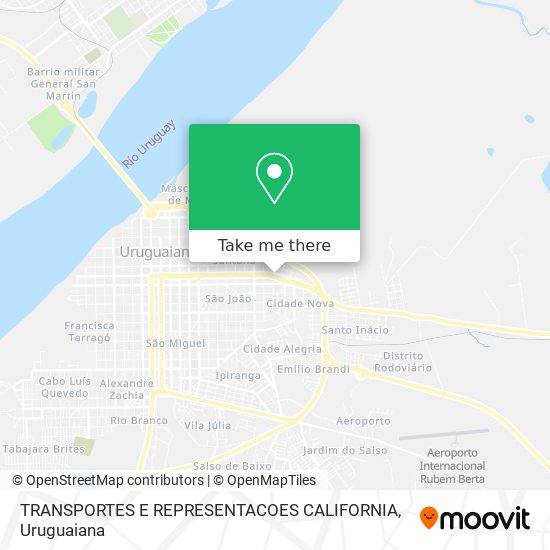 Mapa TRANSPORTES E REPRESENTACOES CALIFORNIA