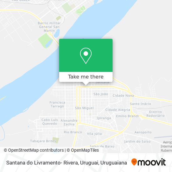 Mapa Santana do Livramento- Rivera, Uruguai