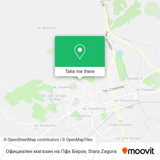 Карта Официален магазин на Пфк Берое