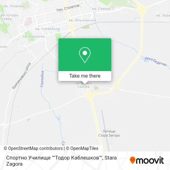 Карта Спортно Училище ""Тодор Каблешков""