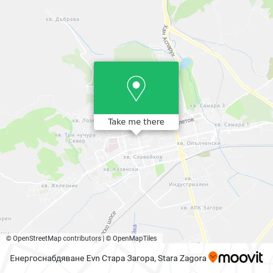 Карта Енергоснабдяване Evn Стара Загора
