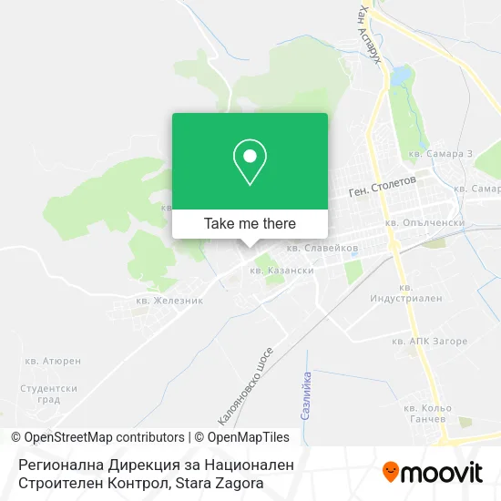 Карта Регионална Дирекция за Национален Строителен Контрол