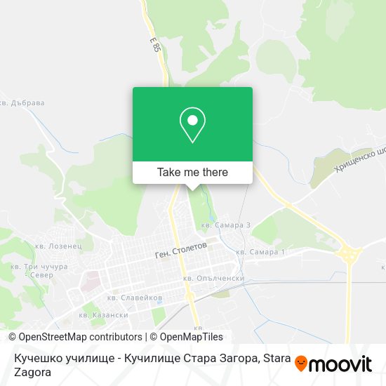 Карта Кучешко училище - Кучилище Стара Загора