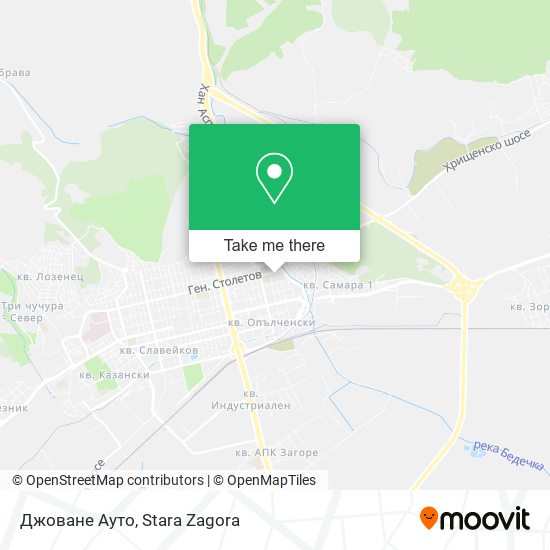 Джоване Ауто map