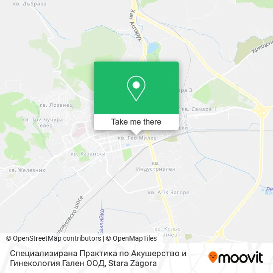 Карта Специализирана Практика по Акушерство и Гинекология Гален ООД
