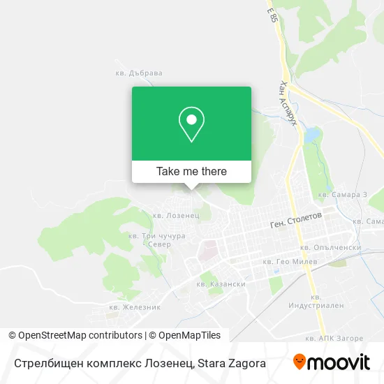 Карта Стрелбищен комплекс Лозенец