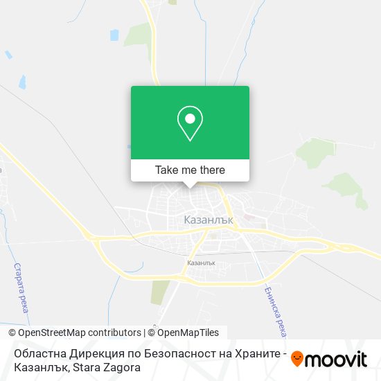 Карта Областна Дирекция по Безопасност на Храните - Казанлък