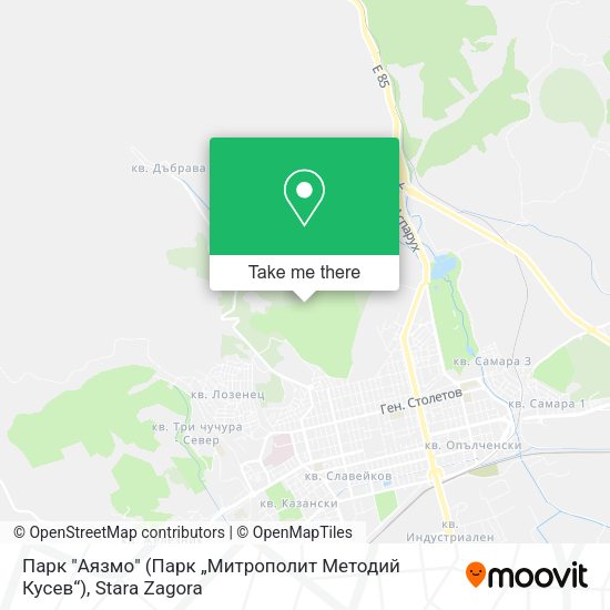 Карта Парк "Аязмо" (Парк „Митрополит Методий Кусев“)