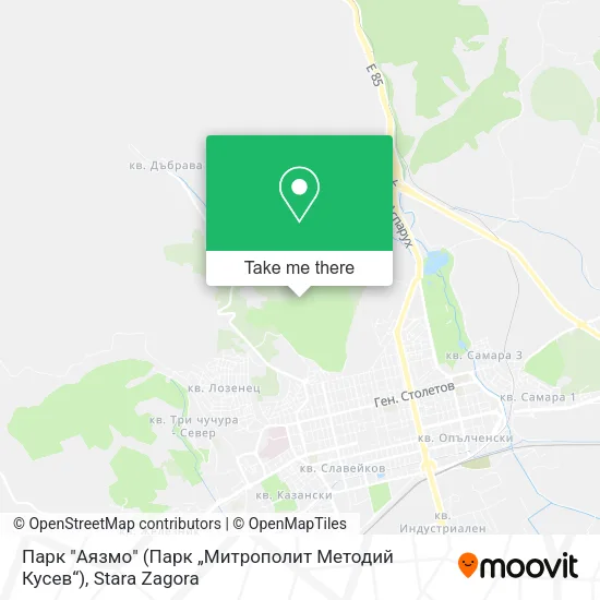 Карта Парк "Аязмо" (Парк „Митрополит Методий Кусев“)