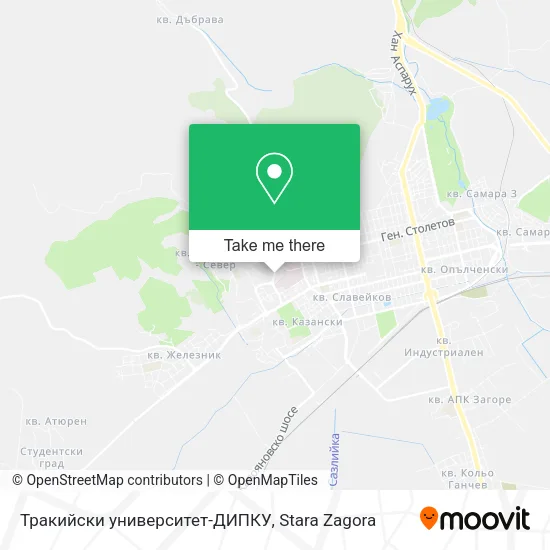 Карта Тракийски университет-ДИПКУ