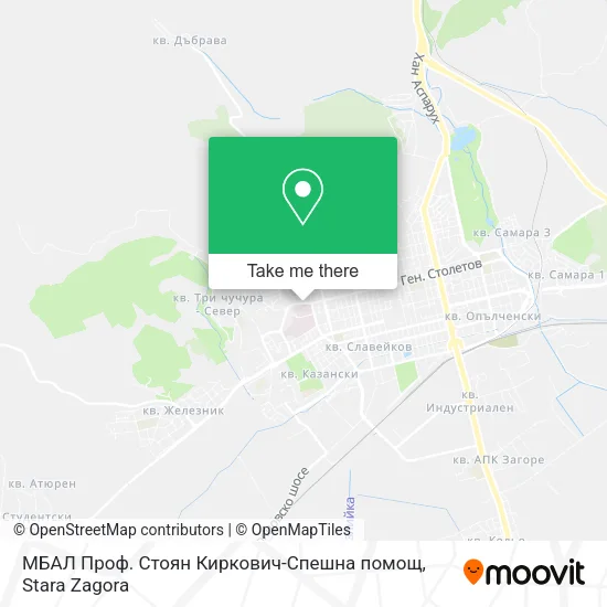 Карта МБАЛ Проф. Стоян Киркович-Спешна помощ