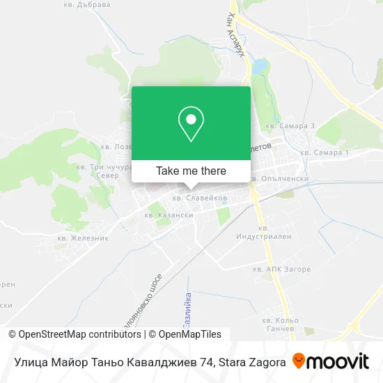 Карта Улица Майор Таньо Кавалджиев 74