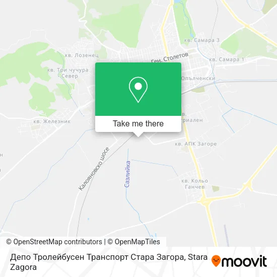 Карта Депо Тролейбусен Транспорт Стара Загора