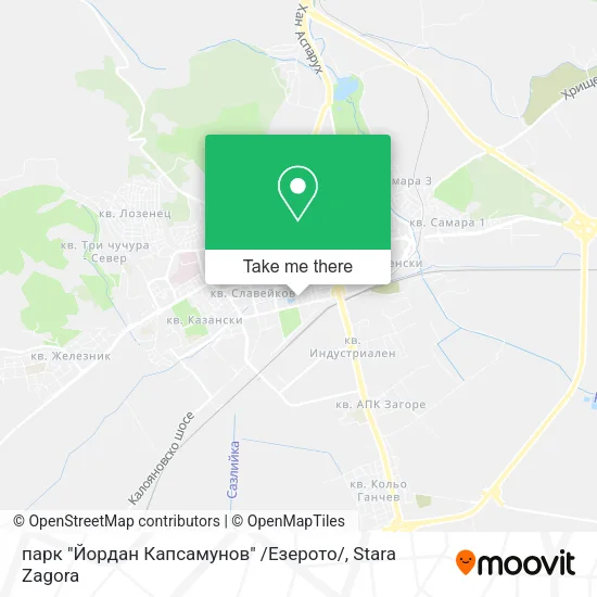Карта парк "Йордан Капсамунов" /Езерото/