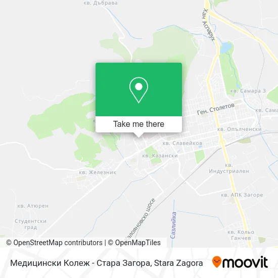 Карта Медицински Колеж - Стара Загора