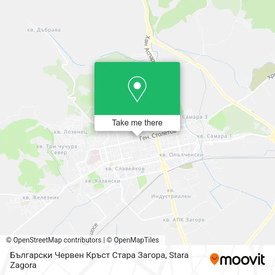 Карта Български Червен Кръст Стара Загора