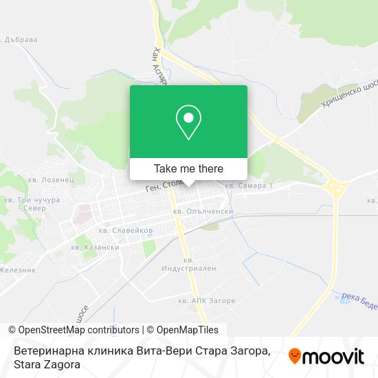Карта Ветеринарна клиника Вита-Вери Стара Загора