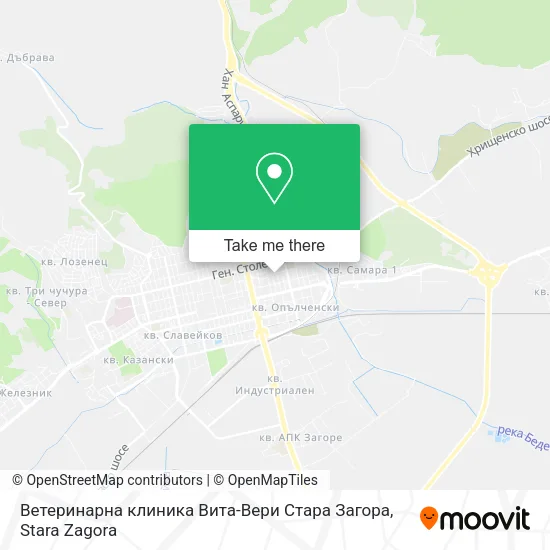 Карта Ветеринарна клиника Вита-Вери Стара Загора