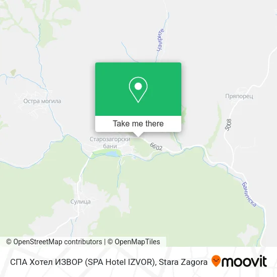 Карта СПА Хотел ИЗВОР (SPA Hotel IZVOR)
