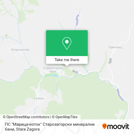 Карта ПС "Марица-изток" Старозагорски минерални бани