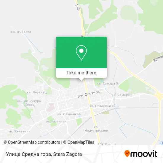 Карта Улица Средна гора